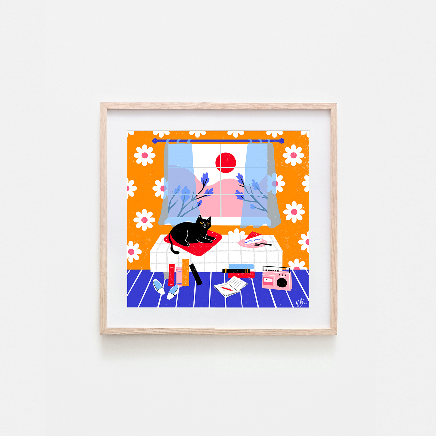 Cat Study Break Art Print Esther Kim, Cat Art