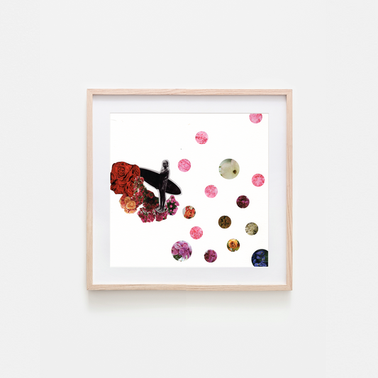 Flower Wave Collage Art Print