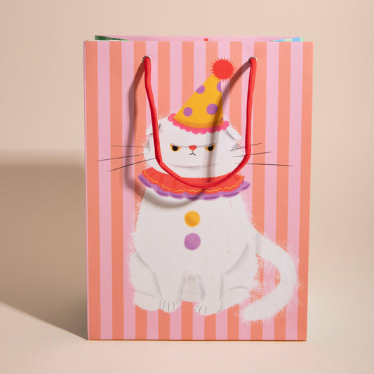Pierrot The Cat Striped Gift Bag
