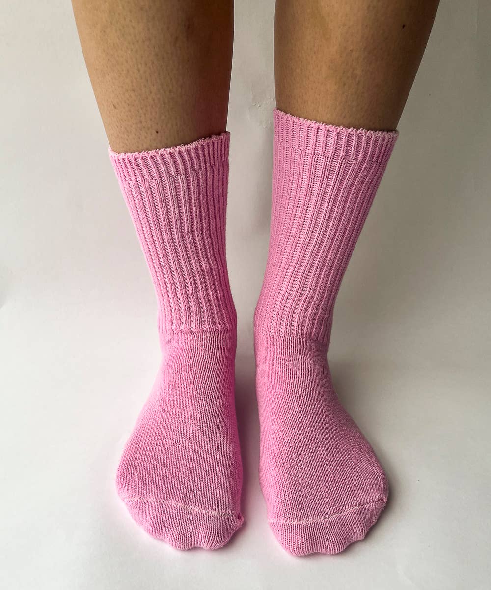 Pink Dyed Cotton Socks