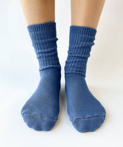 Blue Dyed Cotton Socks