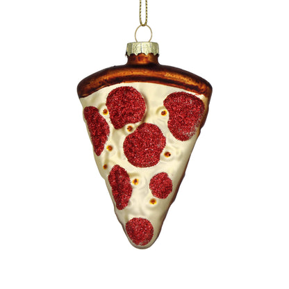 Pizza Slice Glass Ornament