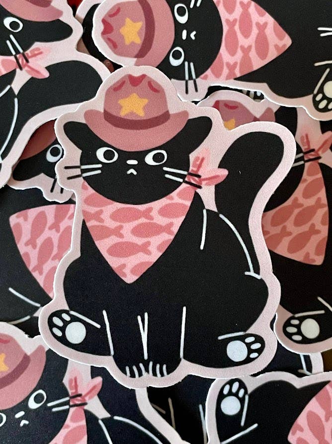 Yee to the Haw Cowboy Cat Sticker