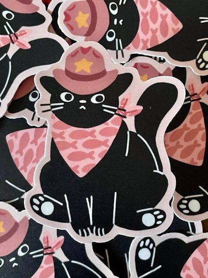 Yee to the Haw Cowboy Cat Sticker