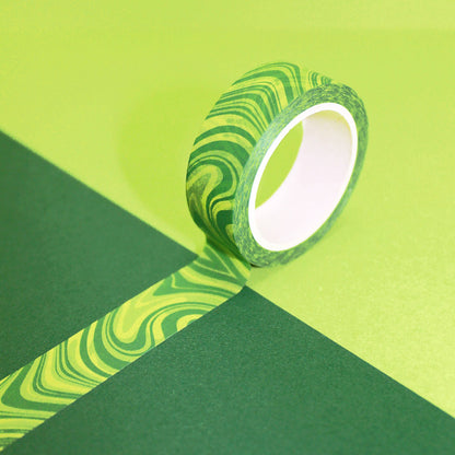 Matcha Latte Groovy Green Marble Washi Tape