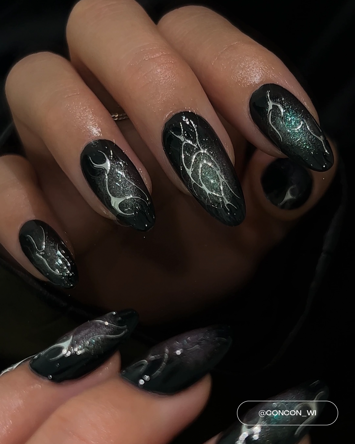 3D Chrome Flame Nail Stickers