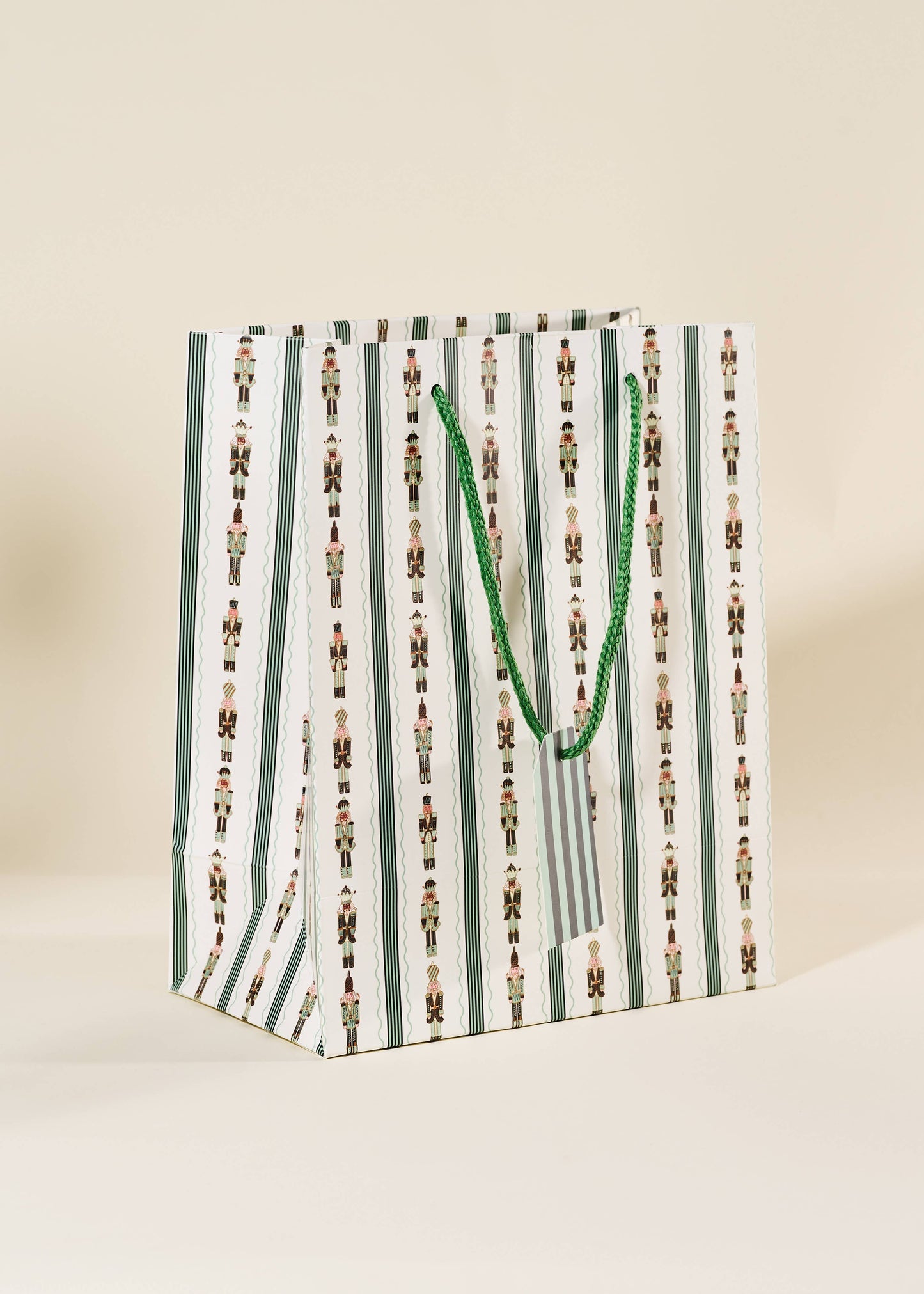 Nutcracker Stripe Medium Holiday Gift Bag