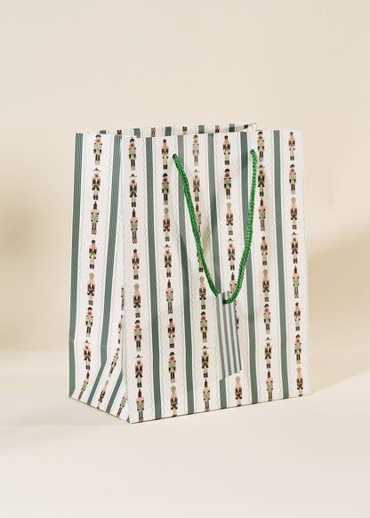 Nutcracker Stripe Medium Holiday Gift Bag