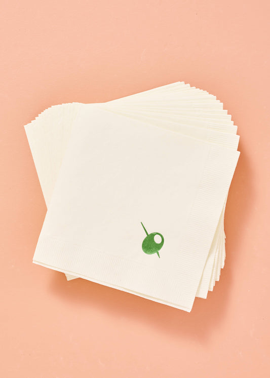 Olive Cocktail Napkin Set