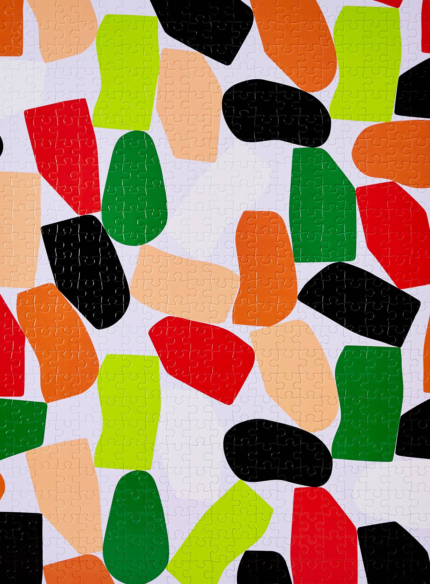 Colorful abstract pattern with geometric shapes on a white background