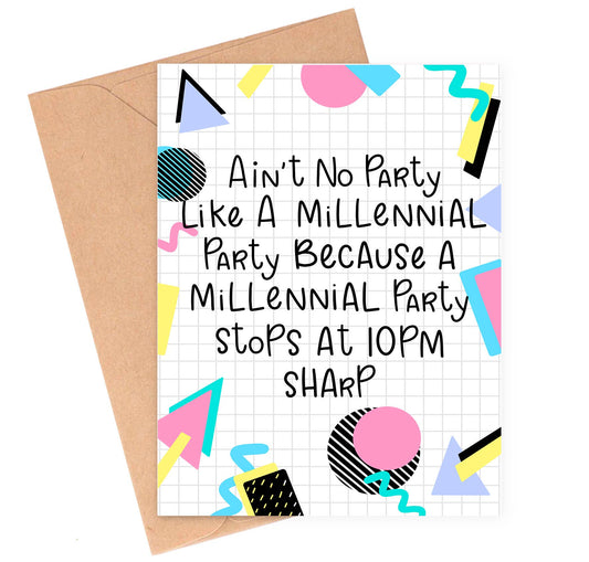Millennial Party Birthday Card