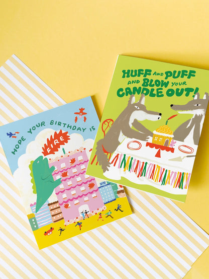Huff and Puff Birthday Greeting Card