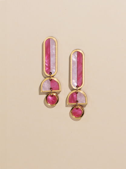 Lanie Pink and Gold Earrings