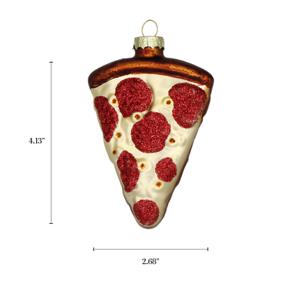 Pizza Slice Glass Ornament