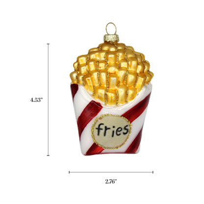 French Fries Glass Ornament