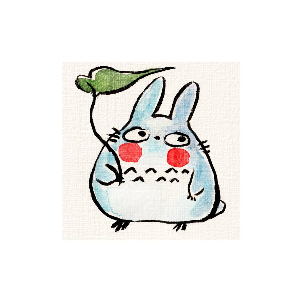 Lil Blue Totoro Mini Art Print