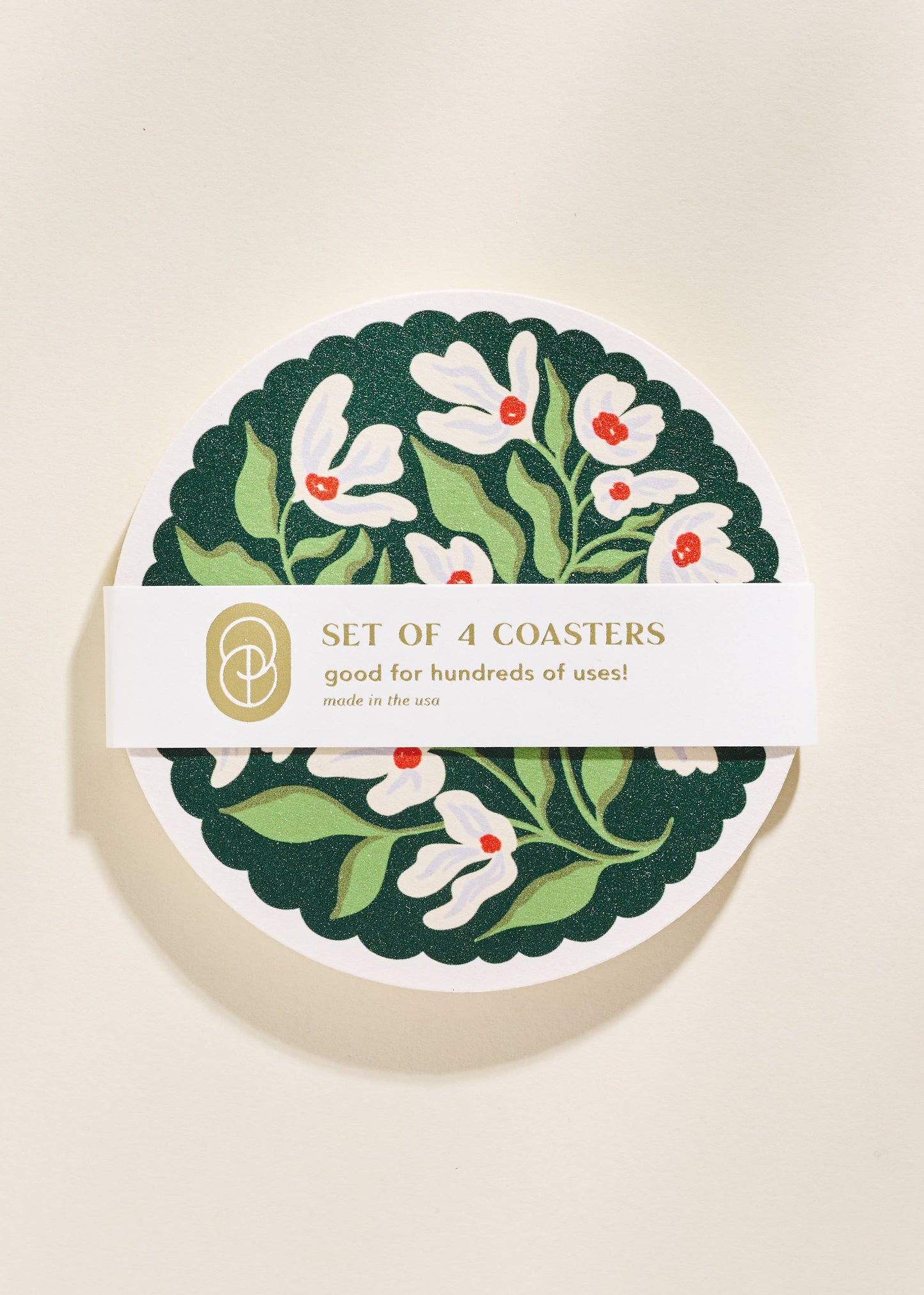 Floral Scalloped Coaster Set