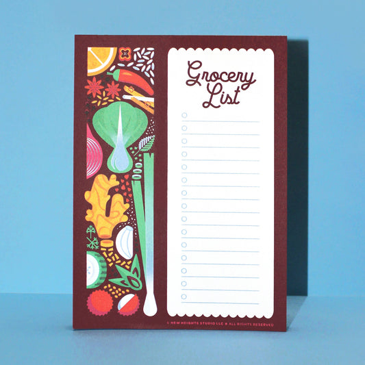 Asian-Themed Grocery List Notepad New Heights Studio