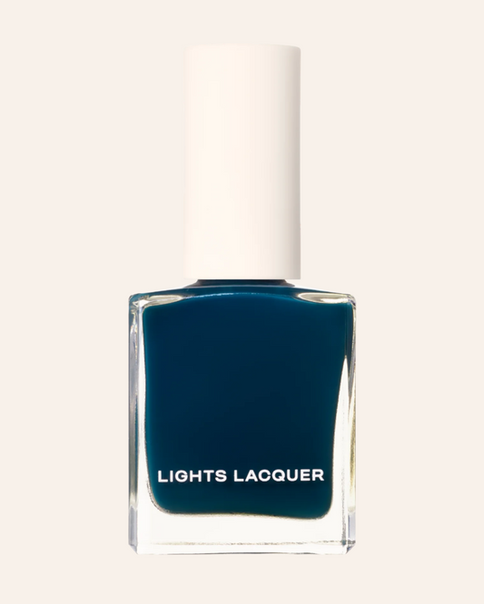 At Last Deep Blue Nail Polish Lights Lacquer