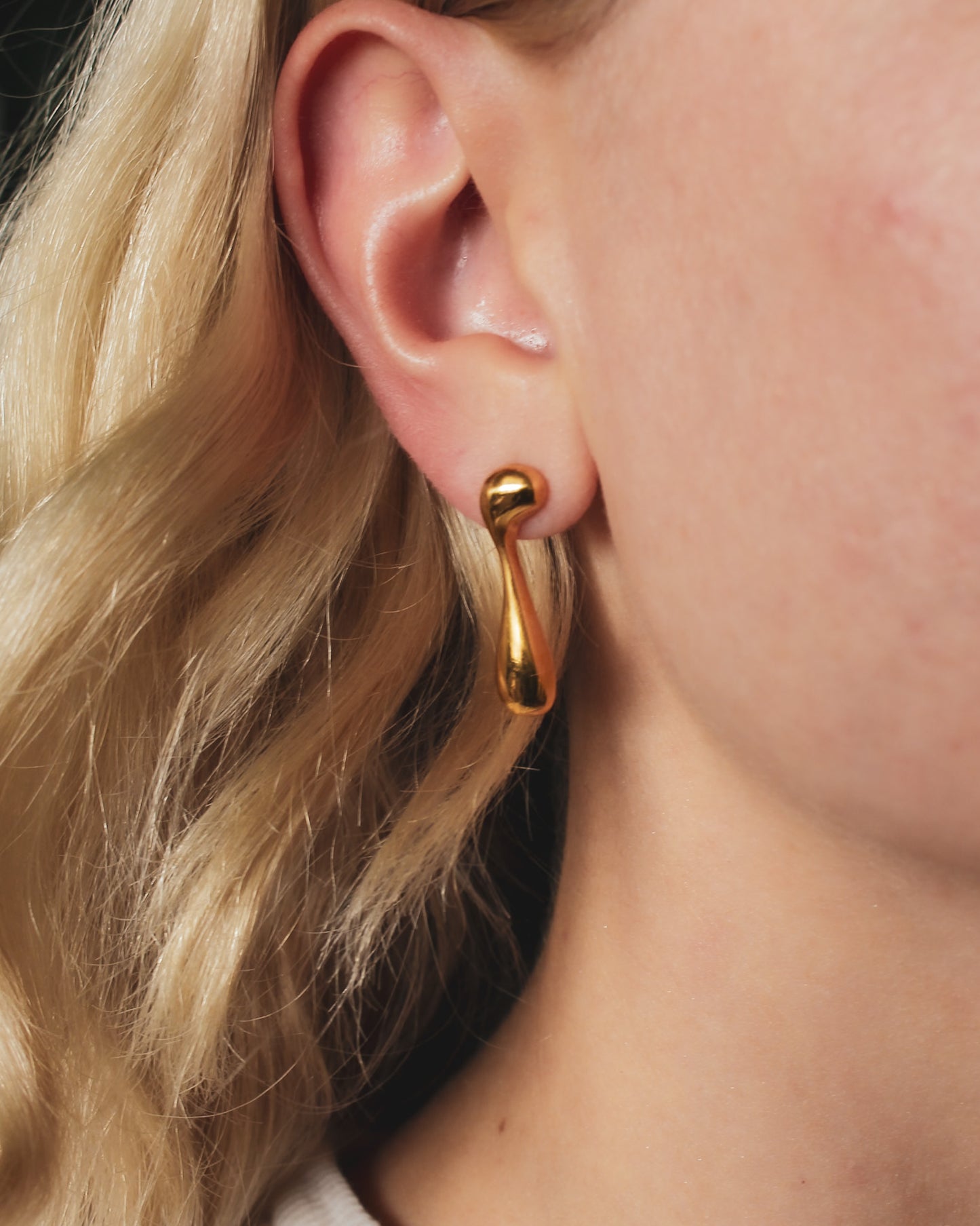 Aurelie Liquid Gold Asymmetric Drip Earrings