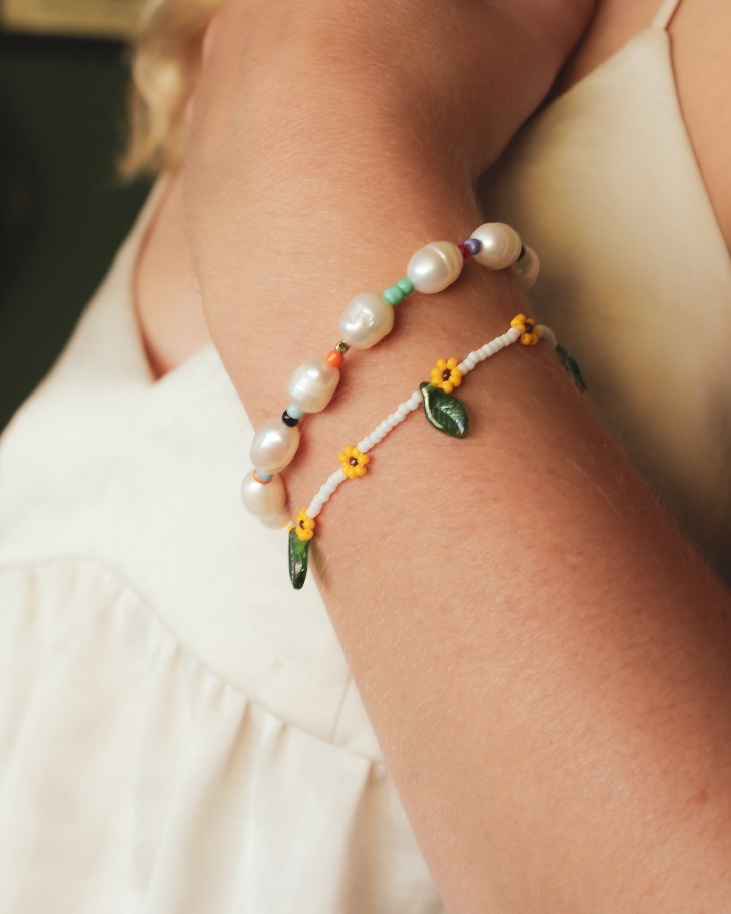 Beaded Sunflower Bracelet