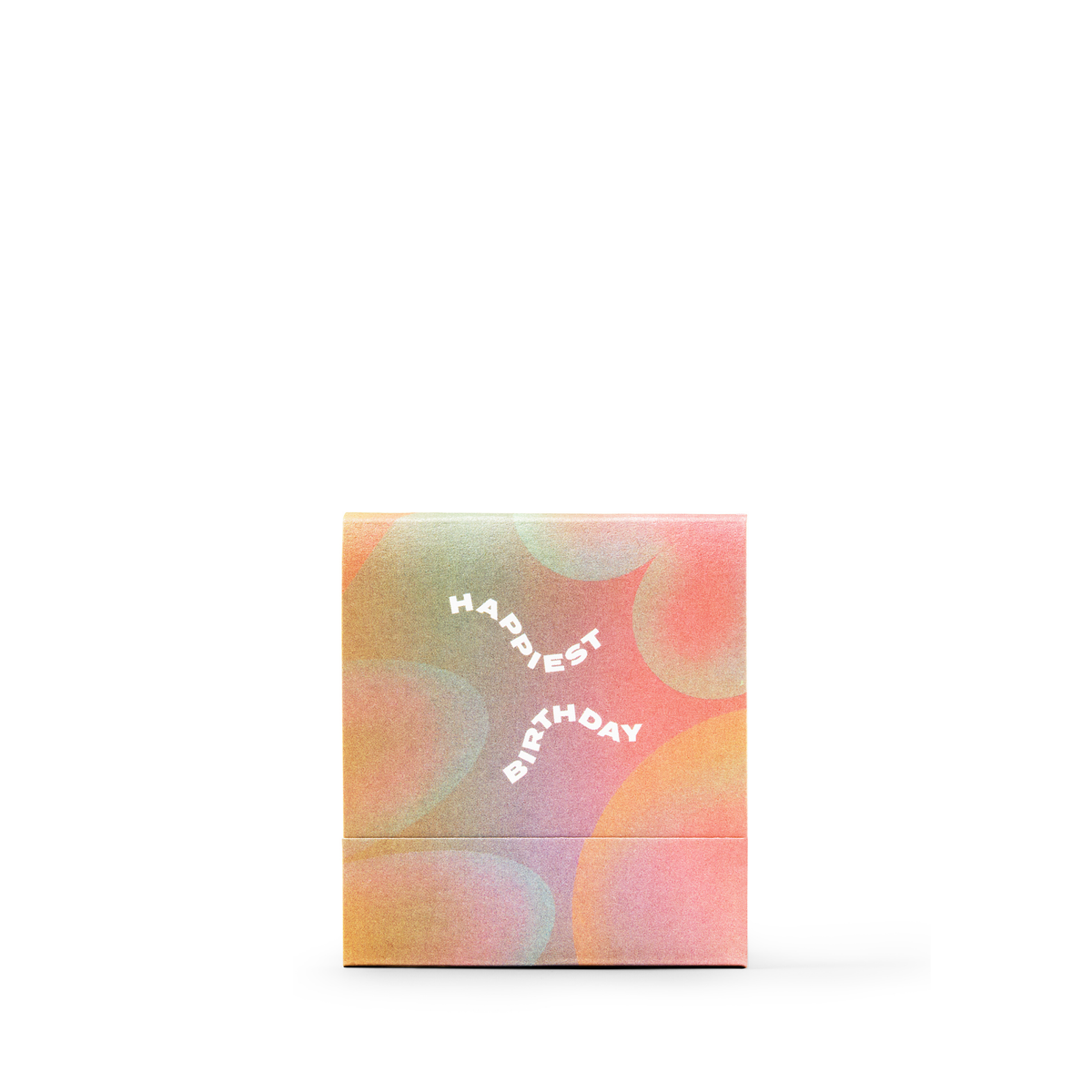 Gift box with 'Happiest Birthday' text on a white background