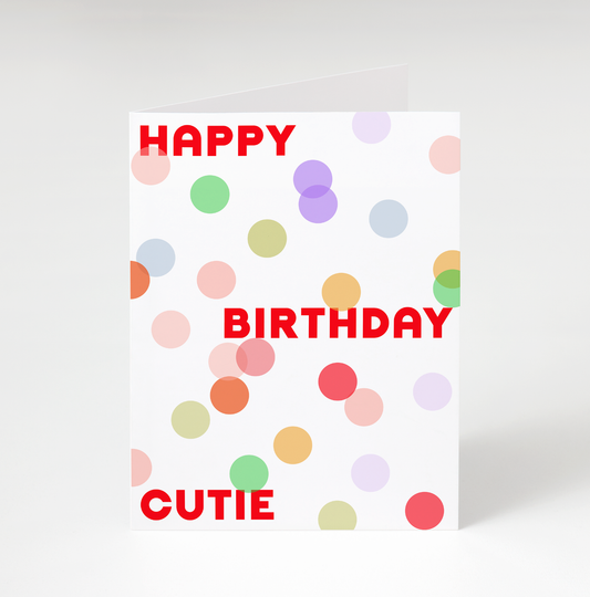 Birthday Cutie Greeting Card polka dot bon femmes