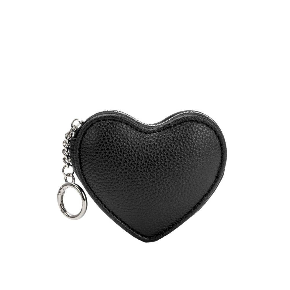 Black Heart Coin Pouch Bag Charm Melie Bianco