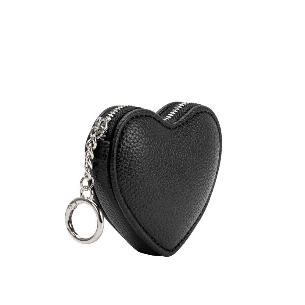 Black Heart Coin Pouch Bag Charm Melie Bianco
