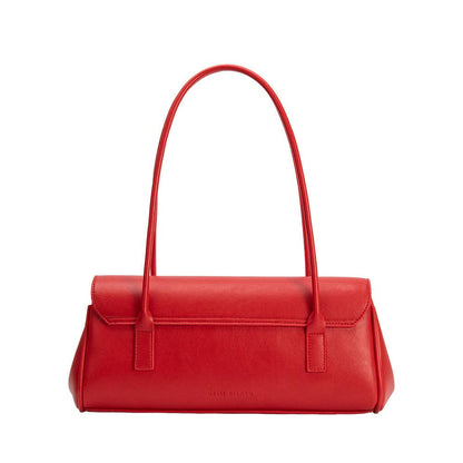 Red handbag on a white background, Bowie Shoulder Bag, Melie Bianco