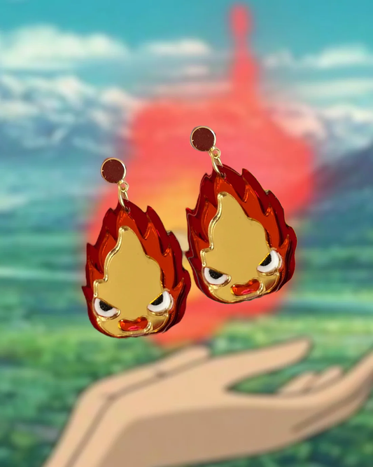 Fire Demon Calcifer Earrings