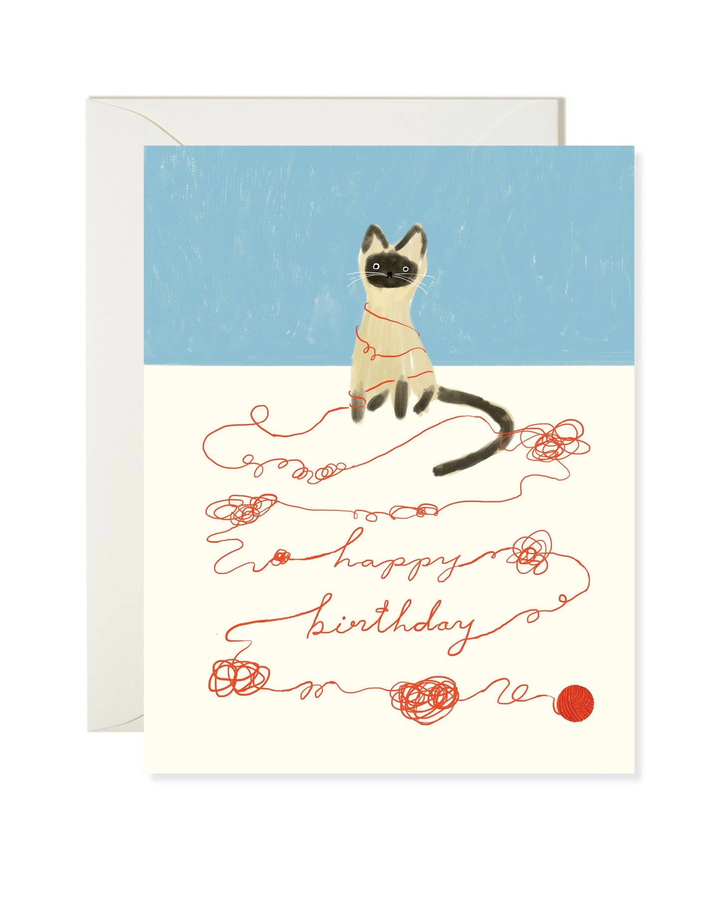 Cat String Birthday Greeting Card