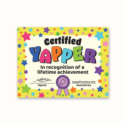 Certified Yapper Vinyl Sticker