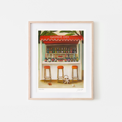 Champagne Shack Art Print Janet Hill - Woman Artist, Bar Print