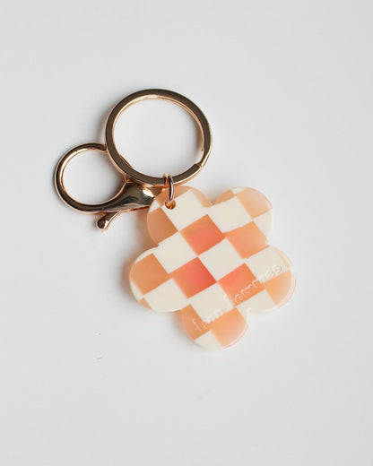 Checkered Daisy Keychain Bon Femmes