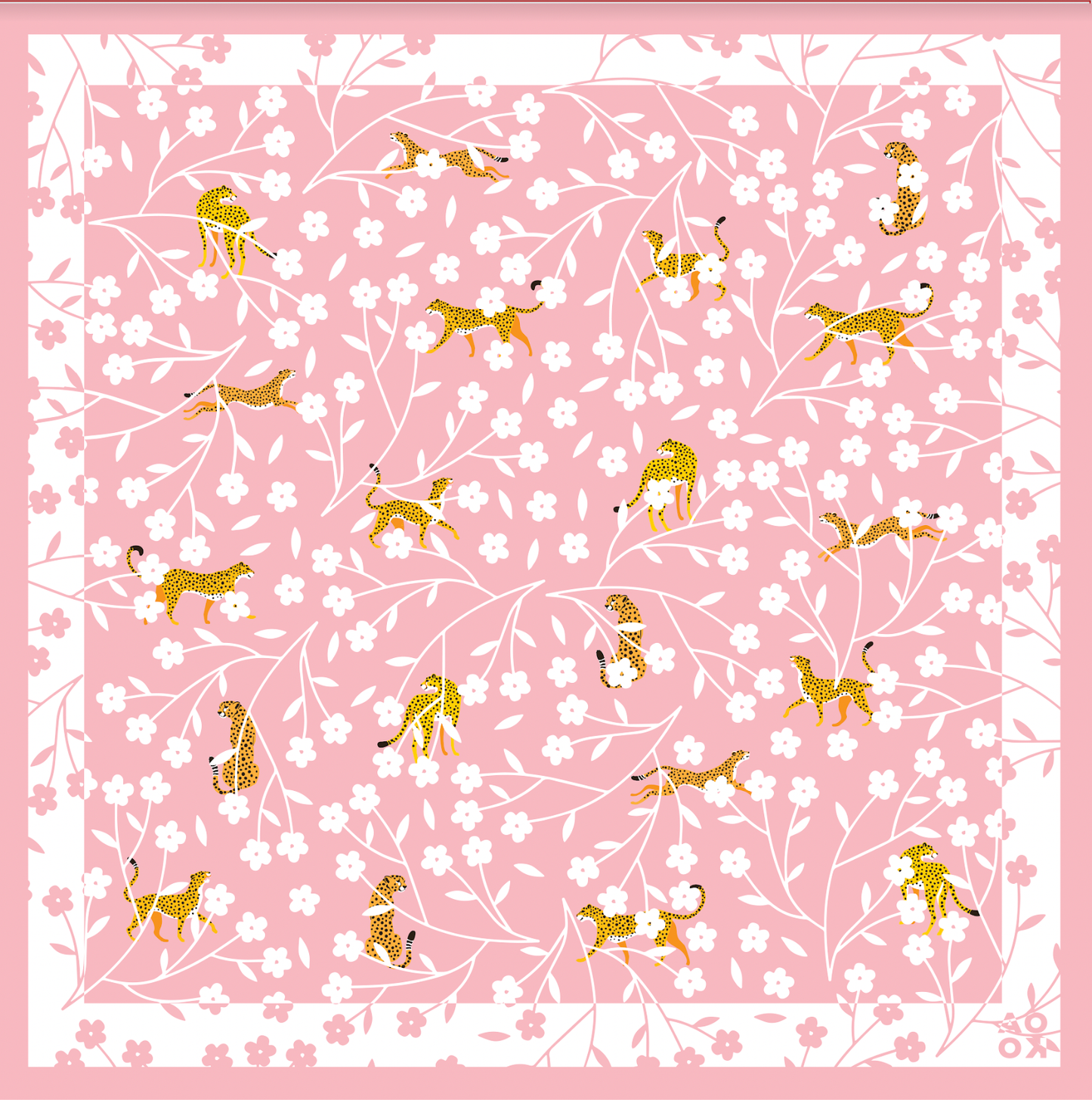 Cheetahs and Cherry Blossoms Bandana