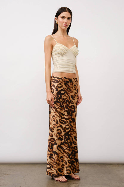 Chiara Leopard-Print Bias Maxi Skirt - leopard, trendy leopard, silk skirt