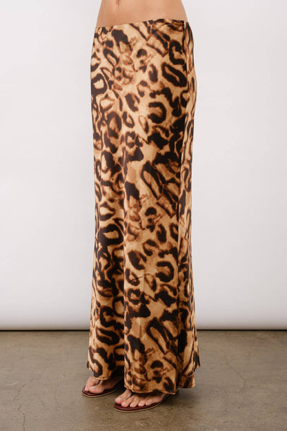 Chiara Leopard-Print Bias Maxi Skirt - leopard, trendy leopard, silk skirt