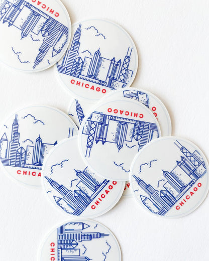 Chicago Skyline Sticker - chicago - sears tower, willis tower, hancock building - bon femmes