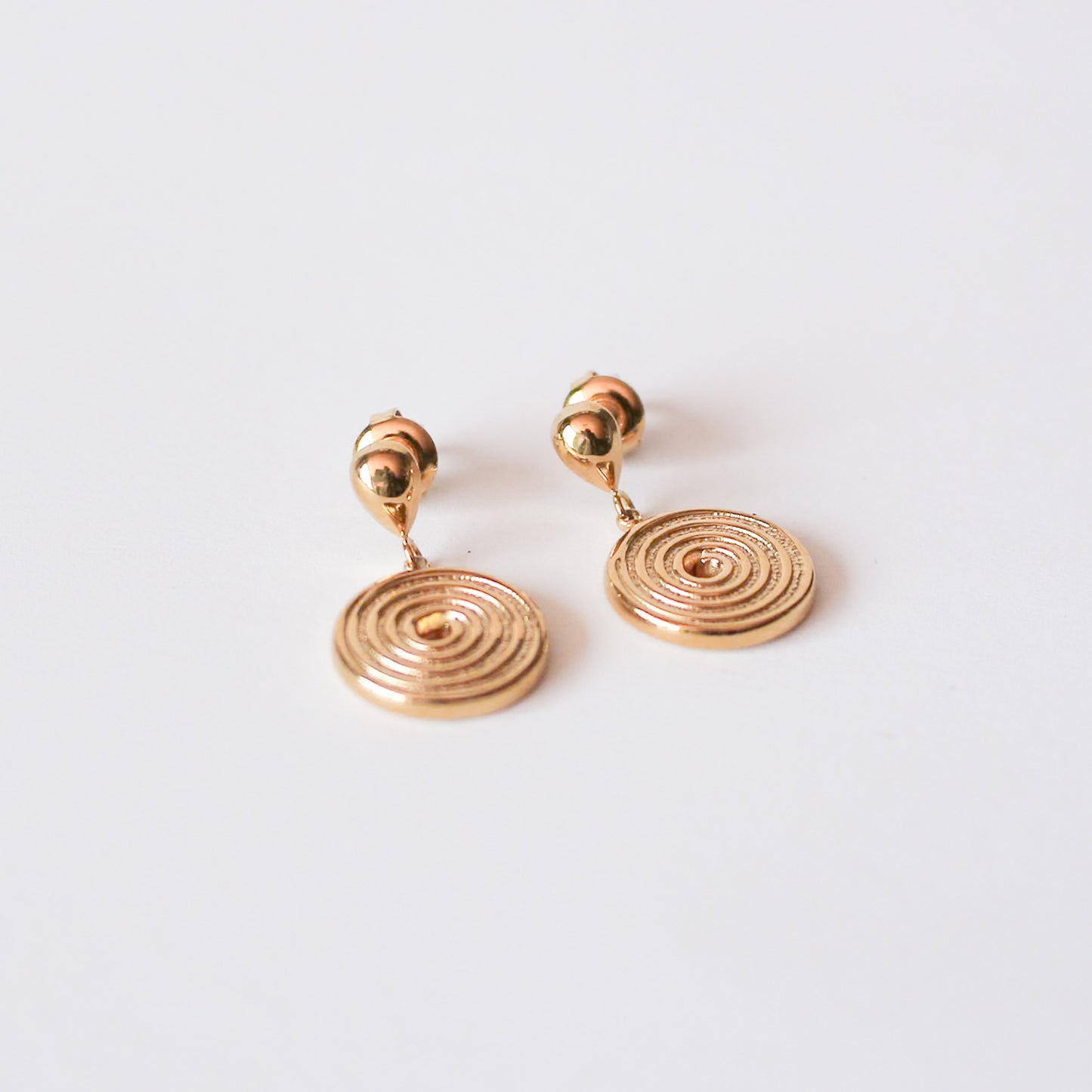 Colette Spiral Disc Stud Earrings