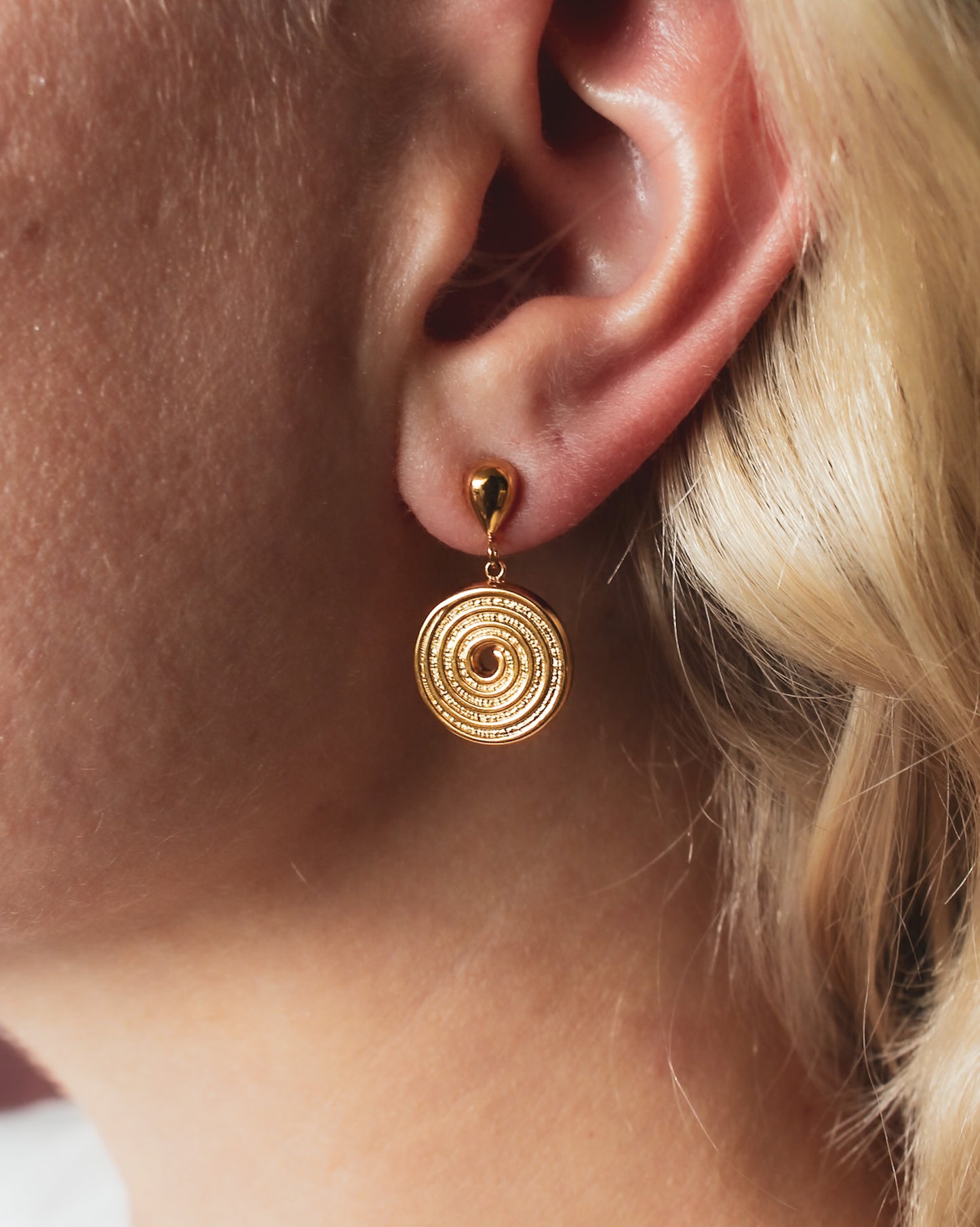 Colette Spiral Disc Stud Earrings