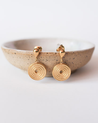 Colette Spiral Disc Stud Earrings