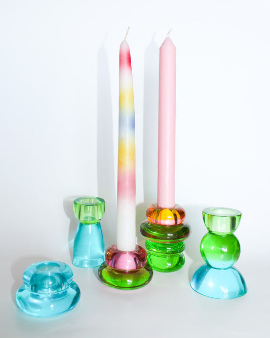 Color Block Resin Candle Holder