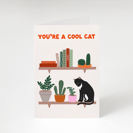Cool Cat Greeting Card Bon Femmes