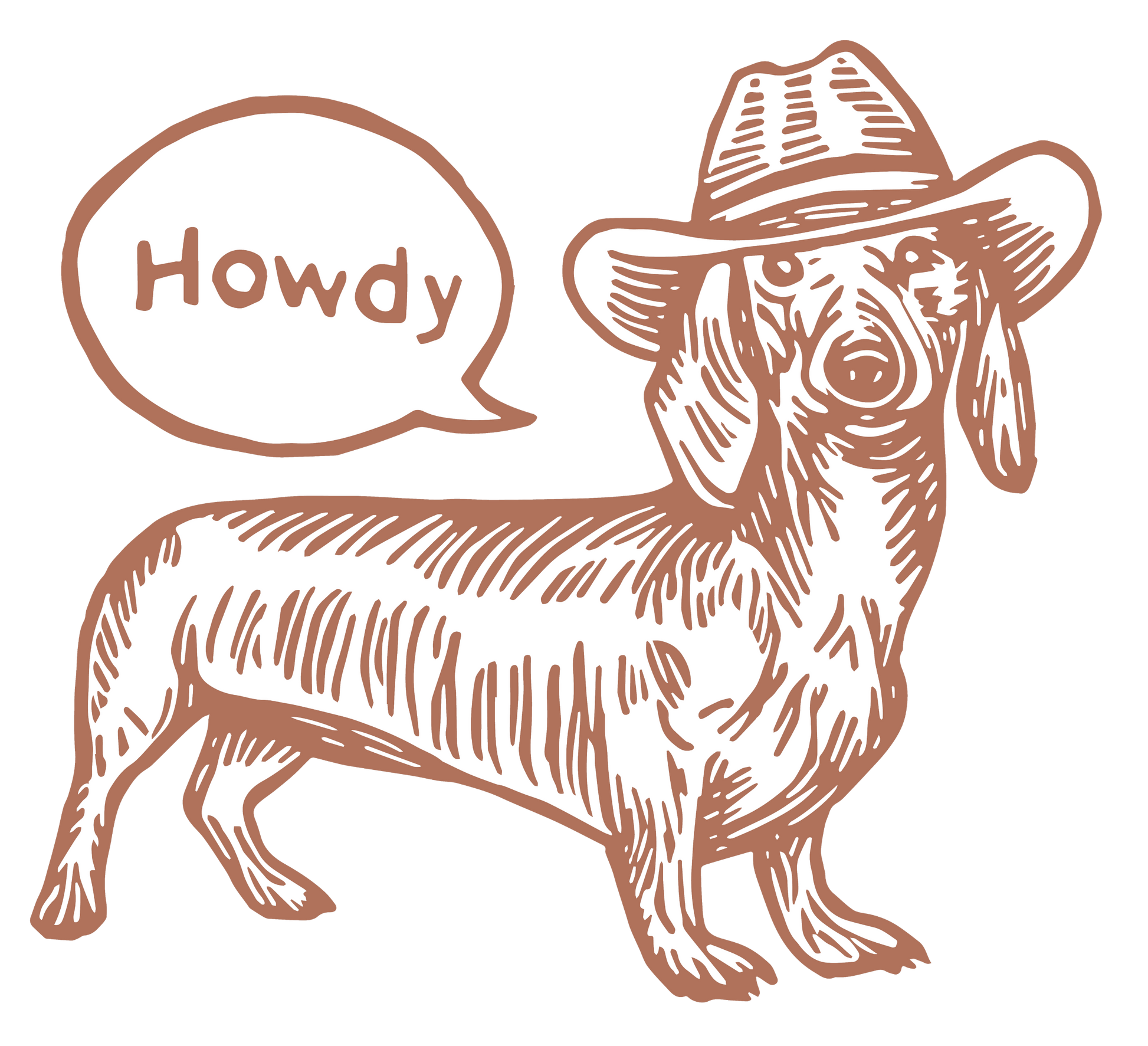Cowboy Dachshund Sticker