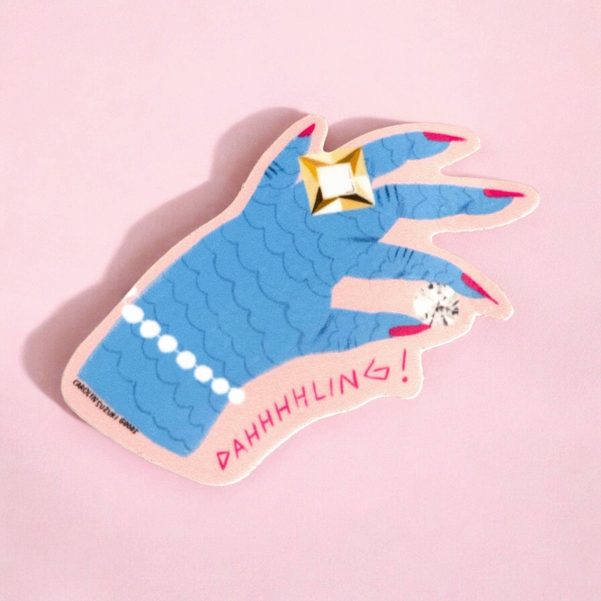 Dahling Hand Sticker, carolyn suzuki, pearls, diamond