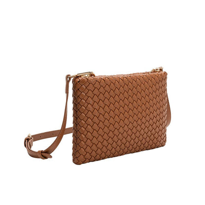 Daisy Saddle Crossbody Bag - Melie Bianco woven leather bag