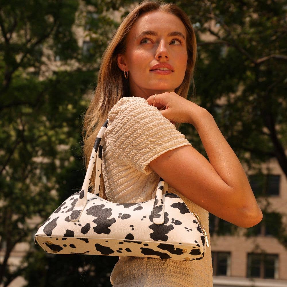 Dakota Cow Print Shoulder Bag – Bon Femmes
