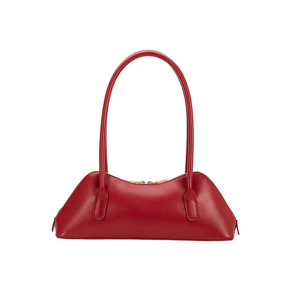 Red handbag on a white background, Dakota Shoulder Bag Melie Bianco