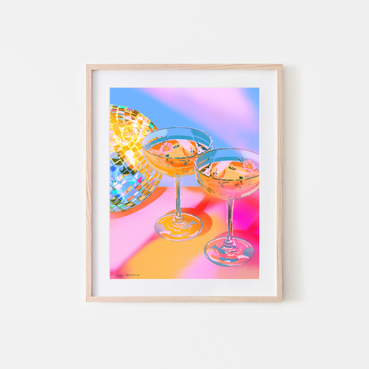 Disco Cocktail Art Print
